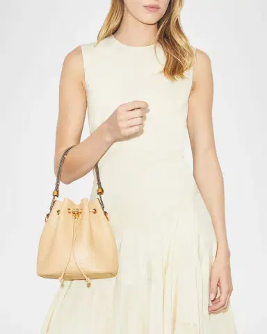 Tory Burch T Monogram Soft Pebbled Bucket Bag | Thumbnail 2 Tory Burch T Monogram Soft Pebbled Bucket Bag | Thumbnail 2