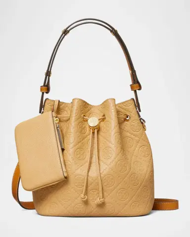 Tory Burch T Monogram Soft Pebbled Bucket Bag | Thumbnail 6 Tory Burch T Monogram Soft Pebbled Bucket Bag | Thumbnail 6