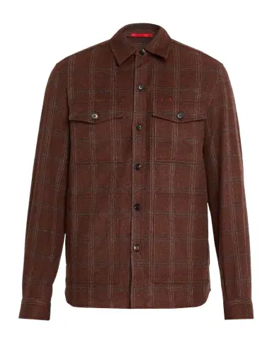 Isaia Men's Wool and Cashmere Windowpane Check Overshirt | Thumbnail 1 Isaia Men's Wool and Cashmere Windowpane Check Overshirt | Thumbnail 1