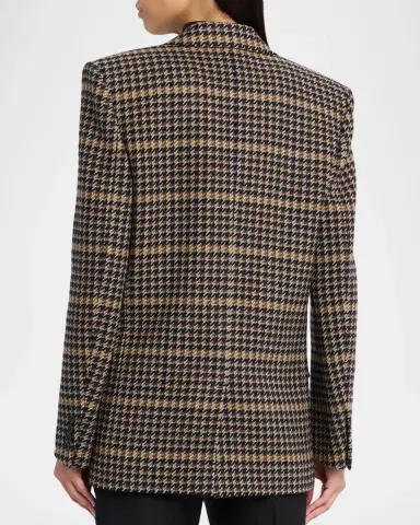 Saint Laurent Houndstooth Check Double-Breasted Jacket | Thumbnail 3 Saint Laurent Houndstooth Check Double-Breasted Jacket | Thumbnail 3