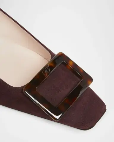 Roger Vivier Belle Vivier Turtle Suede Pumps | Thumbnail 3 Roger Vivier Belle Vivier Turtle Suede Pumps | Thumbnail 3