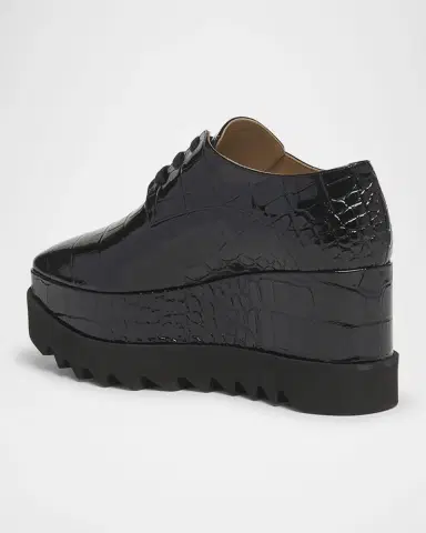 Stella McCartney Elyse Croc-Embossed Patent Platform Loafers | Thumbnail 4 Stella McCartney Elyse Croc-Embossed Patent Platform Loafers | Thumbnail 4