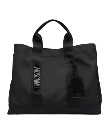 MOSCHINO Men's Carry Me Cordura Medium Tote Bag with Crossbody Strap | Thumbnail 1 MOSCHINO Men's Carry Me Cordura Medium Tote Bag with Crossbody Strap | Thumbnail 1