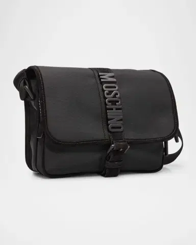 MOSCHINO Men's Carry Me Cordura Nylon Flap Crossbody Bag | Thumbnail 3 MOSCHINO Men's Carry Me Cordura Nylon Flap Crossbody Bag | Thumbnail 3