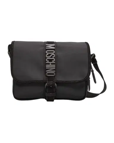 MOSCHINO Men's Carry Me Cordura Nylon Flap Crossbody Bag | Thumbnail 1 MOSCHINO Men's Carry Me Cordura Nylon Flap Crossbody Bag | Thumbnail 1