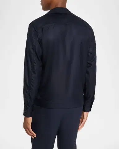 Brioni Men's Wool and Cashmere Hidden-Zip Blouson | Thumbnail 3 Brioni Men's Wool and Cashmere Hidden-Zip Blouson | Thumbnail 3