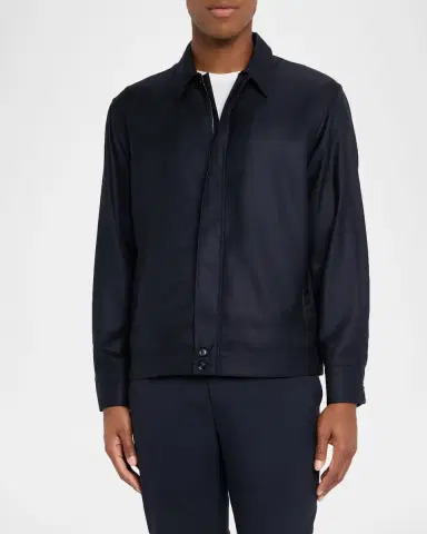 Brioni Men's Wool and Cashmere Hidden-Zip Blouson | Thumbnail 4 Brioni Men's Wool and Cashmere Hidden-Zip Blouson | Thumbnail 4