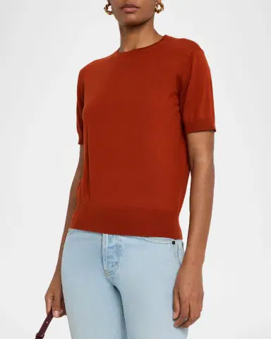 Saint Laurent Knit Short-Sleeve Top | Thumbnail 3 Saint Laurent Knit Short-Sleeve Top | Thumbnail 3