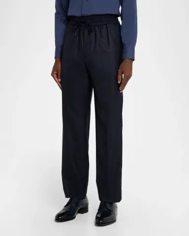 Brioni Men's Asolo Wool-Cashmere Drawstring Pants | Thumbnail 4 Brioni Men's Asolo Wool-Cashmere Drawstring Pants | Thumbnail 4