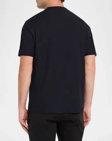Emporio Armani Men's Tonal Basketweave Crewneck T-Shirt | Thumbnail 2 Emporio Armani Men's Tonal Basketweave Crewneck T-Shirt | Thumbnail 2