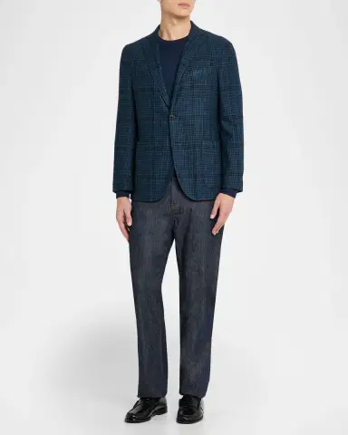 Boglioli Men's Plaid Wool-Blend Two-Button Blazer | Thumbnail 2 Boglioli Men's Plaid Wool-Blend Two-Button Blazer | Thumbnail 2