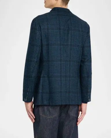 Boglioli Men's Plaid Wool-Blend Two-Button Blazer | Thumbnail 3 Boglioli Men's Plaid Wool-Blend Two-Button Blazer | Thumbnail 3