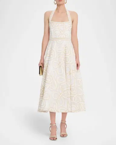 REBECCA VALLANCE Irena Sleeveless A-Line Halter Midi Dress | Thumbnail 2 REBECCA VALLANCE Irena Sleeveless A-Line Halter Midi Dress | Thumbnail 2
