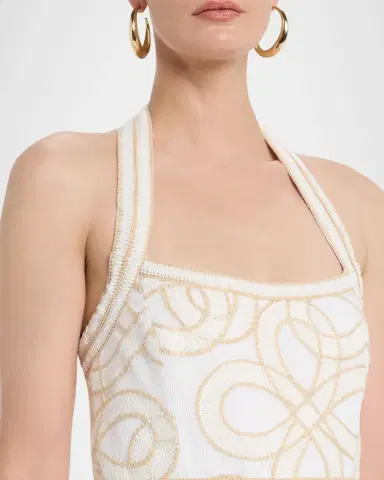 REBECCA VALLANCE Irena Sleeveless A-Line Halter Midi Dress | Thumbnail 5 REBECCA VALLANCE Irena Sleeveless A-Line Halter Midi Dress | Thumbnail 5