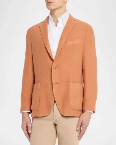 Boglioli Men's Textured Cashmere Two-Button Blazer | Thumbnail 4 Boglioli Men's Textured Cashmere Two-Button Blazer | Thumbnail 4