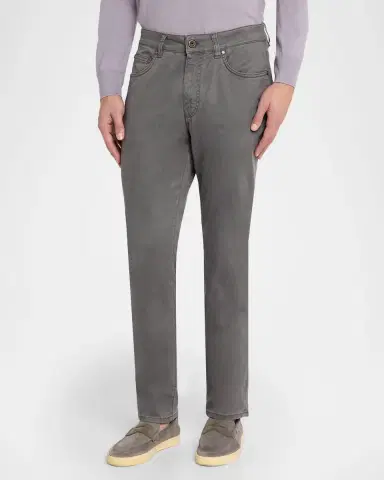 Boglioli Men's Slim Straight-Leg Cotton-Blend Five-Pocket Pants | Thumbnail 4 Boglioli Men's Slim Straight-Leg Cotton-Blend Five-Pocket Pants | Thumbnail 4
