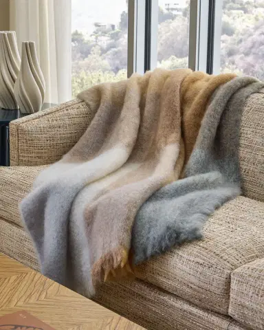 Mantas Ezcaray Cuadros Mohair & Wool Throw, 51" x 79" | Thumbnail 3 Mantas Ezcaray Cuadros Mohair & Wool Throw, 51" x 79" | Thumbnail 3