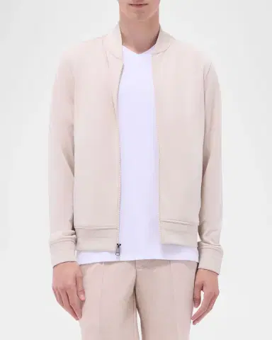 Bugatchi Men's Soft Touch Knit Full-Zip Bomber Jacket | Thumbnail 4 Bugatchi Men's Soft Touch Knit Full-Zip Bomber Jacket | Thumbnail 4