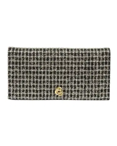 MICHELLE WILHITE Eloise Flap Fringe Grid Clutch Bag | Thumbnail 1 MICHELLE WILHITE Eloise Flap Fringe Grid Clutch Bag | Thumbnail 1