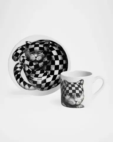 FORNASETTI High Fidelity Checkered Coffee Mug | Thumbnail 3 FORNASETTI High Fidelity Checkered Coffee Mug | Thumbnail 3