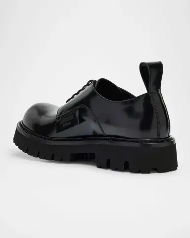 MOSCHINO Men's Leather Chunky Lug-Sole Derby Shoes | Thumbnail 4 MOSCHINO Men's Leather Chunky Lug-Sole Derby Shoes | Thumbnail 4