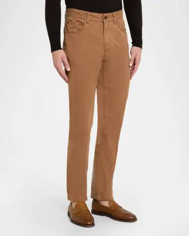 Boglioli Men's Slim Straight-Leg Cotton-Blend Five-Pocket Pants | Thumbnail 4 Boglioli Men's Slim Straight-Leg Cotton-Blend Five-Pocket Pants | Thumbnail 4