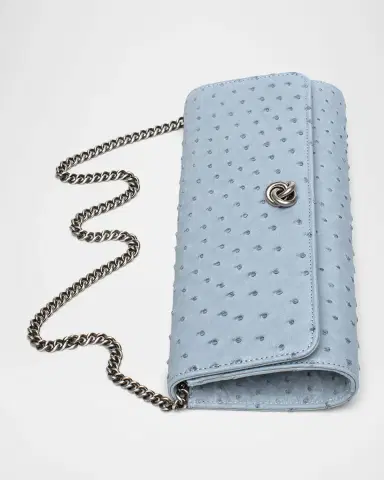 MICHELLE WILHITE Robbie Ostrich Leather Flap Clutch Bag | Thumbnail 3 MICHELLE WILHITE Robbie Ostrich Leather Flap Clutch Bag | Thumbnail 3