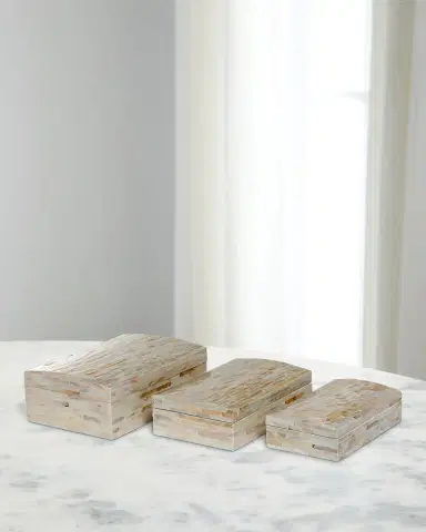 Park Hill Collection Capraia Coast Mother-of-Pearl Decorative Boxes, Set of 3 | Thumbnail 2 Park Hill Collection Capraia Coast Mother-of-Pearl Decorative Boxes, Set of 3 | Thumbnail 2
