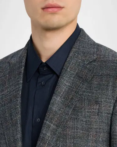 Emporio Armani Men's G Line Blurred Plaid Wool Sports Jacket | Thumbnail 5 Emporio Armani Men's G Line Blurred Plaid Wool Sports Jacket | Thumbnail 5