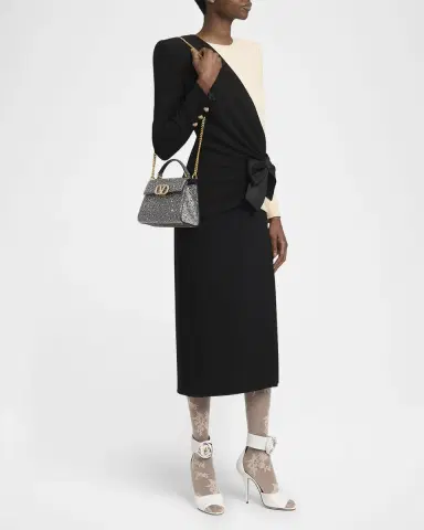 Valentino Garavani VSling Mini Rhinestone Suede Top-Handle Bag | Thumbnail 5 Valentino Garavani VSling Mini Rhinestone Suede Top-Handle Bag | Thumbnail 5