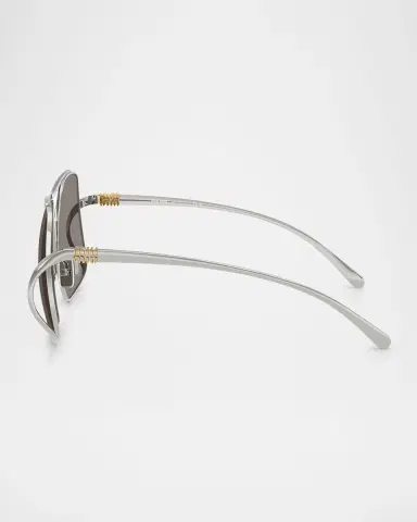 Miu Miu MU A55S Steel Square Sunglasses | Thumbnail 2 Miu Miu MU A55S Steel Square Sunglasses | Thumbnail 2