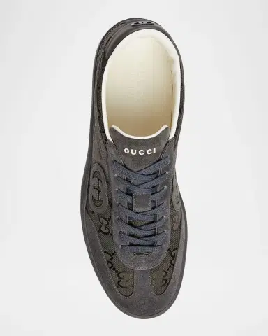 Gucci Mens G74 Tonal Canvas and Suede Sneakers | Thumbnail 5 Gucci Mens G74 Tonal Canvas and Suede Sneakers | Thumbnail 5