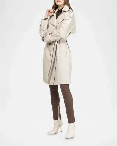 Gorski Lightweight Belted Double-Breasted Trench Coat | Thumbnail 3 Gorski Lightweight Belted Double-Breasted Trench Coat | Thumbnail 3