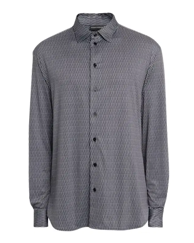 Men 's Geometric Stretch Sport Shirt Men 's Geometric Stretch Sport Shirt