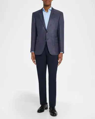 Emporio Armani Men's Bamboo Viscose Blurred Plaid G Line Sport Coat | Thumbnail 2 Emporio Armani Men's Bamboo Viscose Blurred Plaid G Line Sport Coat | Thumbnail 2