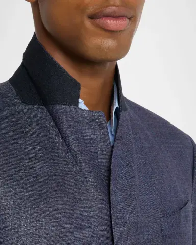 Emporio Armani Men's Bamboo Viscose Blurred Plaid G Line Sport Coat | Thumbnail 7 Emporio Armani Men's Bamboo Viscose Blurred Plaid G Line Sport Coat | Thumbnail 7