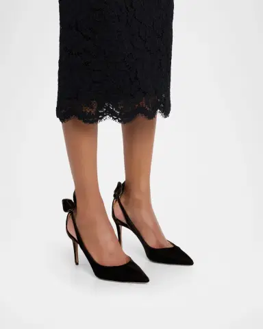 Aquazzura 85mm Velvet Bow Pumps | Thumbnail 2 Aquazzura 85mm Velvet Bow Pumps | Thumbnail 2
