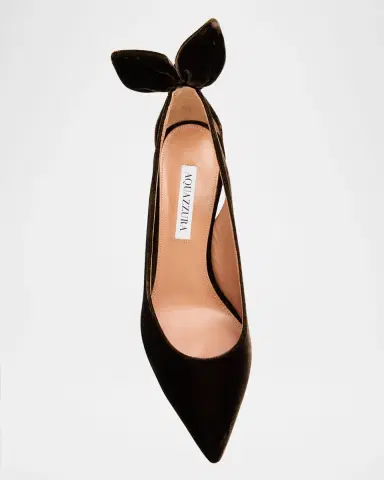 Aquazzura 85mm Velvet Bow Pumps | Thumbnail 6 Aquazzura 85mm Velvet Bow Pumps | Thumbnail 6