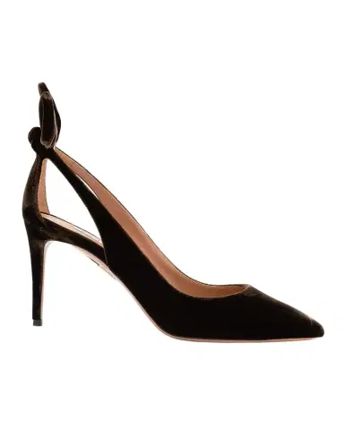 Aquazzura 85mm Velvet Bow Pumps | Thumbnail 1 Aquazzura 85mm Velvet Bow Pumps | Thumbnail 1