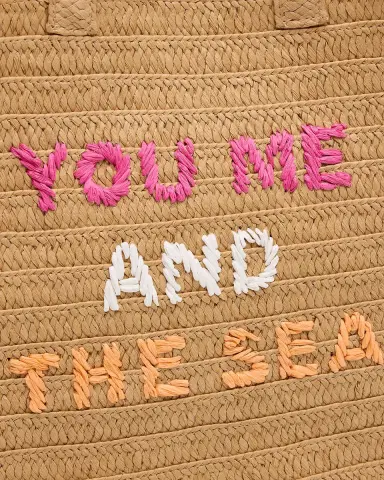BTB Los Angeles You Me And The Sea Woven Straw Tote Bag | Thumbnail 6 BTB Los Angeles You Me And The Sea Woven Straw Tote Bag | Thumbnail 6