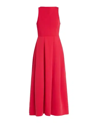 Emporio Armani Sleeveless Pleated Techno Cady Midi Dress | Thumbnail 1 Emporio Armani Sleeveless Pleated Techno Cady Midi Dress | Thumbnail 1