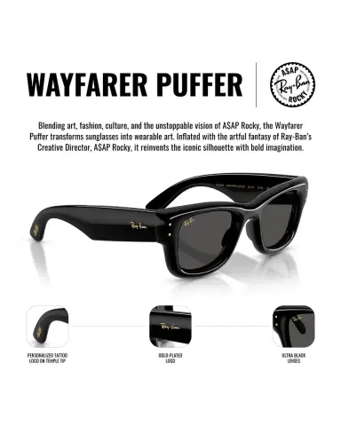 Ray-Ban Men's RB4940 Wayfarer Puffer A$AP ROCKY Square Sunglasses | Thumbnail 4 Ray-Ban Men's RB4940 Wayfarer Puffer A$AP ROCKY Square Sunglasses | Thumbnail 4