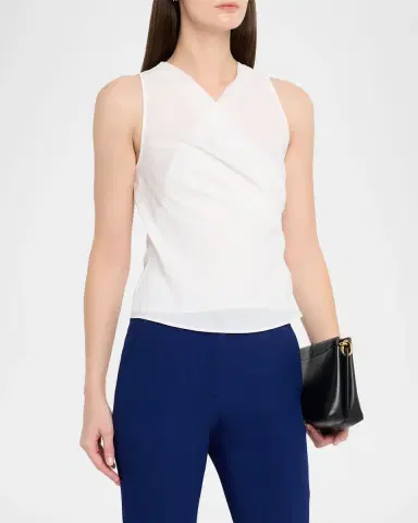 Emporio Armani Sleeveless Wrap-Front Top | Thumbnail 4 Emporio Armani Sleeveless Wrap-Front Top | Thumbnail 4