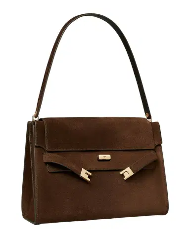 Tory Burch Large Suede Shoulder Bag | Thumbnail 1 Tory Burch Large Suede Shoulder Bag | Thumbnail 1