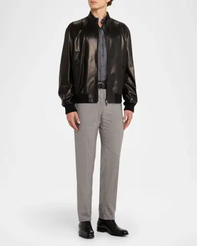 Giorgio Armani Men's Chevron Silk Dress Shirt | Thumbnail 2 Giorgio Armani Men's Chevron Silk Dress Shirt | Thumbnail 2