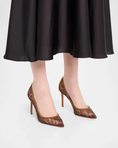 Aquazzura 85mm Leopard Mesh and Suede Pumps | Thumbnail 2 Aquazzura 85mm Leopard Mesh and Suede Pumps | Thumbnail 2