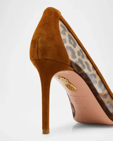 Aquazzura 85mm Leopard Mesh and Suede Pumps | Thumbnail 5 Aquazzura 85mm Leopard Mesh and Suede Pumps | Thumbnail 5