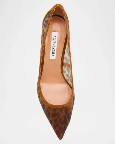 Aquazzura 85mm Leopard Mesh and Suede Pumps | Thumbnail 6 Aquazzura 85mm Leopard Mesh and Suede Pumps | Thumbnail 6