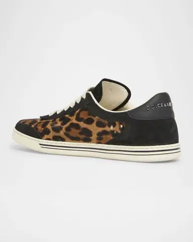 Dolce & Gabbana Leopard Calf Hair and Suede Low-Top Sneakers | Thumbnail 4 Dolce & Gabbana Leopard Calf Hair and Suede Low-Top Sneakers | Thumbnail 4