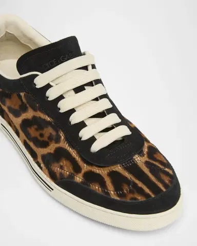 Dolce & Gabbana Leopard Calf Hair and Suede Low-Top Sneakers | Thumbnail 5 Dolce & Gabbana Leopard Calf Hair and Suede Low-Top Sneakers | Thumbnail 5